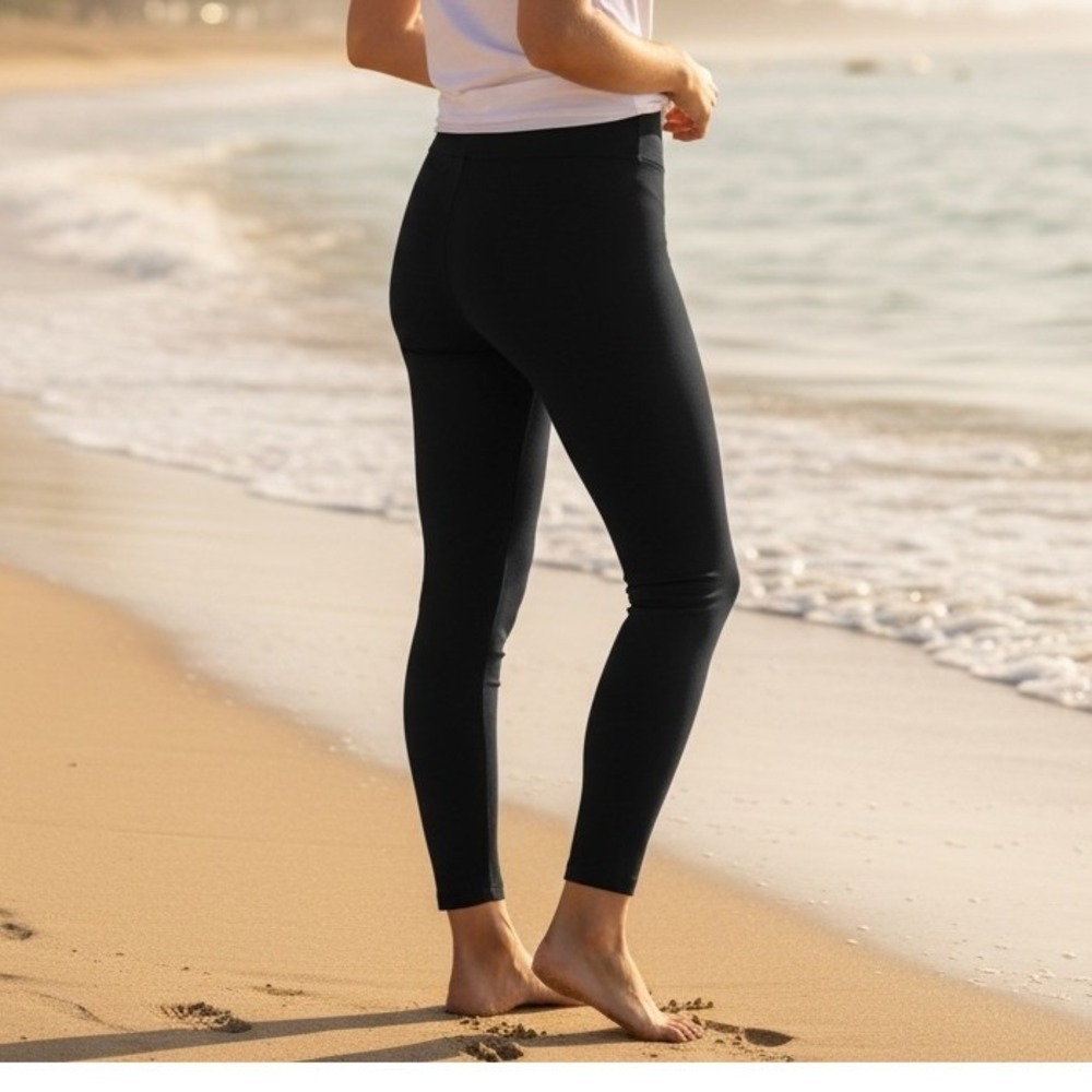 Max Studio Black Stretch Leggings Pants Women's XL Wide Waistband Casual Comfort